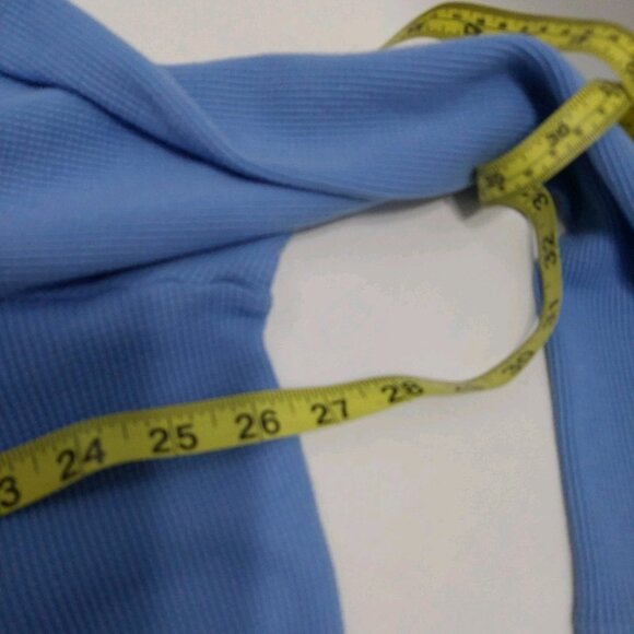 Woman Within Thermal Shirt Size 2X Blue Embroidered Long Sleeve - Picture 5 of 6